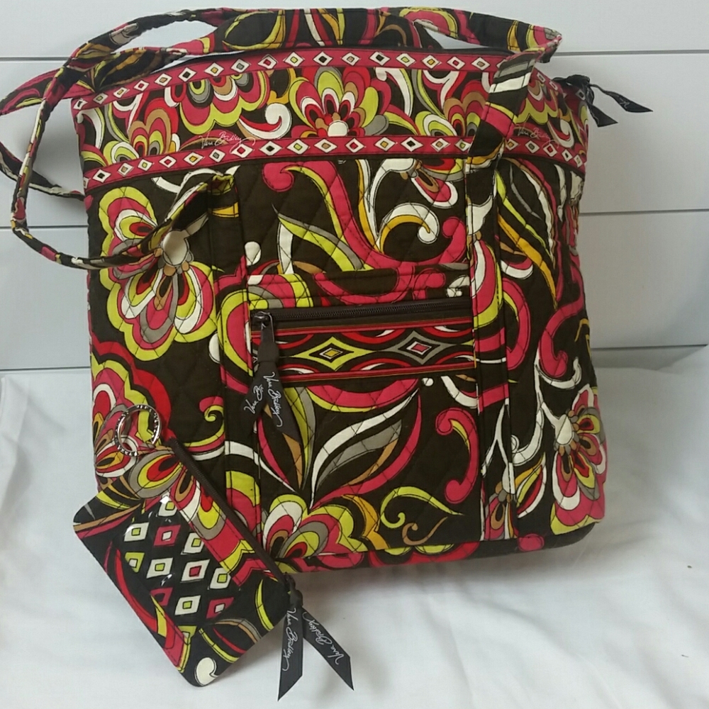 Vera Bradley large tote + ID key chain